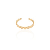 Anel Falange Plaquinhas Redondas Tamanho 12 Banhado a Ouro 18K