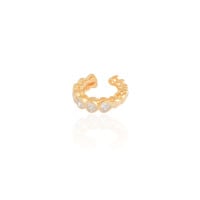 Piercing Corações Cravejados Cristal e Lisos Banhado a Ouro 18K