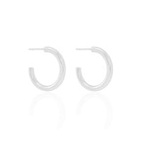 Brinco Argola Tubo Liso 2.2 cm Ródio Branco