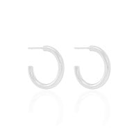 Brinco Argola Tubo Liso 2.2 cm Ródio Branco