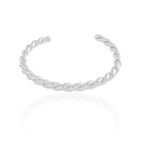 Bracelete Torcido 5mm Ródio Branco