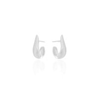 Brinco Argola Gota Lisa 1.7 cm Ródio Branco