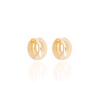 Brinco Argola Abaulada Lisa 2 cm Banhado a Ouro 18K