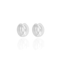 Brinco Argola Abaulada Lisa 2 cm Ródio Branco