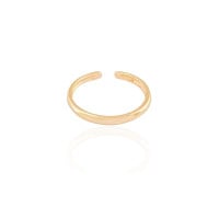 Anel Ajustável Liso Tamanho P Banhado a Ouro 18K