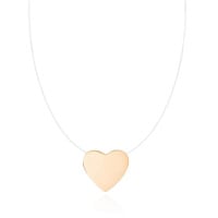 Gargantilha Nylon Pingente Coração Banhado a Ouro 18K