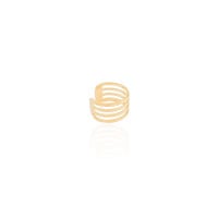 Piercing Quatro Filetes Liso Banhado a Ouro 18K