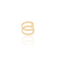 Piercing Dois Filetes Liso Banhado a Ouro 18K