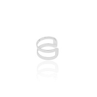 Piercing Dois Filetes Liso Ródio Branco
