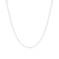 Choker Bolinhas 3 mm Ródio Branco
