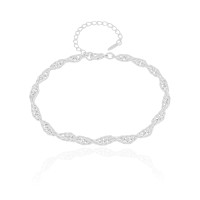 Pulseira Elos Torcidos Ródio Branco