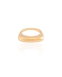 Anel Abaulado Liso Tamanho 17 Banhado a Ouro 18K