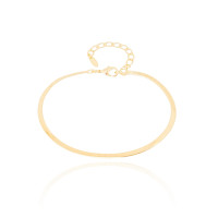 Pulseira Malha Fita 2 mm Banhado a Ouro 18K