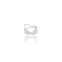Piercing X Cristal Cravejado Ródio Branco