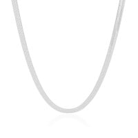 Gargantilha Malha Fita 5 mm Ródio Branco