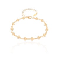 Pulseira Infantil Corações Lisos Banhado a Ouro 18K
