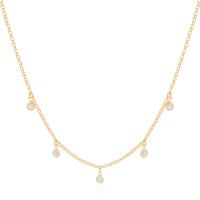 Gargantilha Infantil Pontos de Luz Cristal Banhado a Ouro 18K