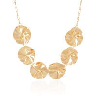 Choker Flor Orgânica Banhado a Ouro 18K