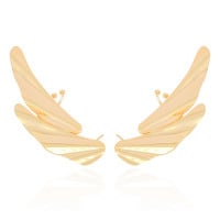 Ear Cuff Asa Lisa Banhado a Ouro 18K