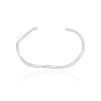 Bracelete Ondulado Ródio Branco