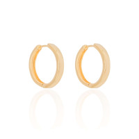 Brinco Argola Lisa Reta 2.1 cm Banhado a Ouro 18K
