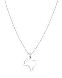 Gargantilha Veneziana Brasil Vazado Ródio Branco - 45 cm