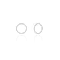 Brinco Argola Frontal Lisa 1.4 cm Ródio Branco