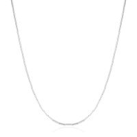 Gargantilha Longa Canutilhos 2 mm Ródio Branco