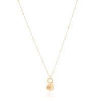 Gargantilha Detalhes Pingente Redondo Ponto de Luz Banhado a Ouro 18K