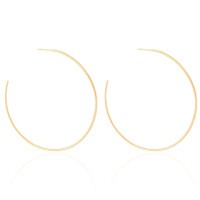 Brinco Argola Tubo Lisa 6.9 cm  Banhado a Ouro 18K