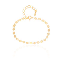 Pulseira Plaquinhas Flat Banhado a Ouro 18K