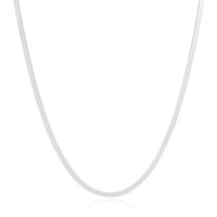 Gargantilha Malha Fita 3 mm Ródio Branco