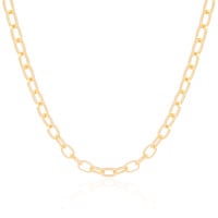 Choker Elos Ovais Lisos Banhado a Ouro 18K