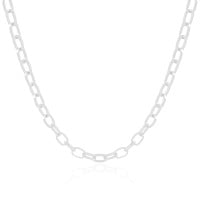 Choker Elos Ovais Lisos Ródio Branco