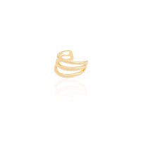 Piercing Três Filetes Lisos Banhado a Ouro 18K
