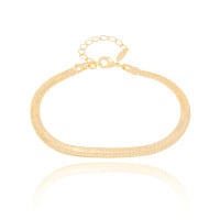 Pulseira Malha Fita Banhado a Ouro 18K