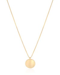 Gargantilha Veneziana com Pingente Redondo Liso Banhado a Ouro 18K - 45 cm