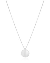 Gargantilha Veneziana com Pingente Redondo Liso Ródio Branco - 45 cm