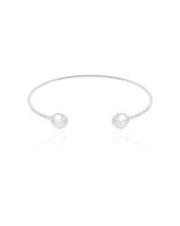 Bracelete Fio Detalhe Redondo Liso Ródio Branco