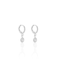 Brinco Argola Click Ponto de Luz Cristal 2.3 cm Ródio Branco