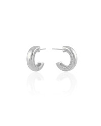 Brinco Argola Cravejada Cristal 1.9 cm Ródio Branco