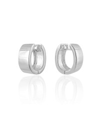 Brinco Argola Oval Lisa 2.2 cm Ródio Branco