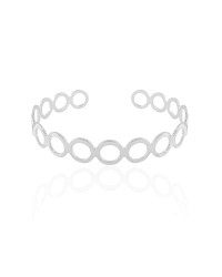 Bracelete Círculos 1 cm Ródio Branco