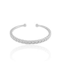 Bracelete Trançado 5 mm Ródio Branco