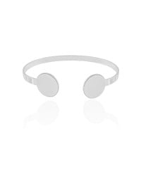 Bracelete Detalhe Redondo Liso 4 mm Ródio Branco