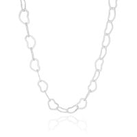 Choker Corações Vazados Ródio Branco