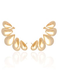 Ear Cuff Gotas Lisas Banhado a Ouro 18K