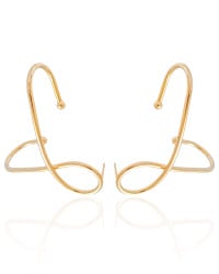 Ear Cuff em X Banhado a Ouro 18K