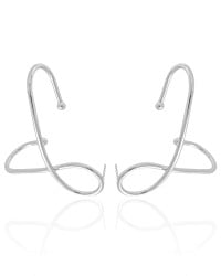 Ear Cuff em X Ródio Branco