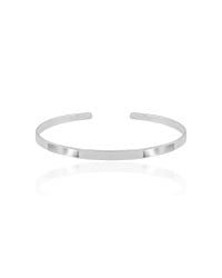 Bracelete Flat Liso 3 mm Ródio Branco
